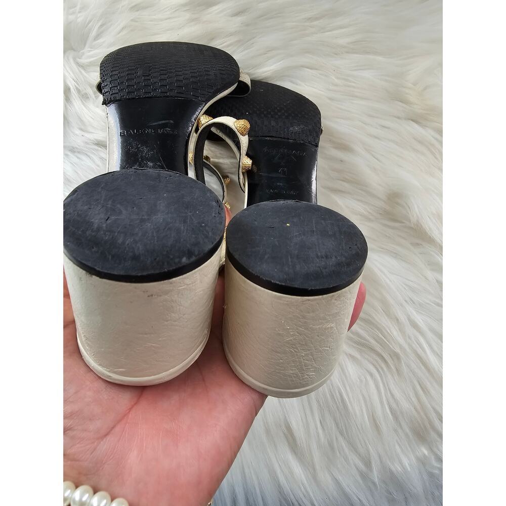 Balenciaga Paris Studded Arena White Sandals size 41 - Picture 6 of 10